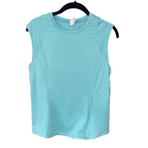 90 Degree‎ Sleeveless Athletic Tank Top Performance Workout Shirt Turquoise A66 - Picture 1 of 6